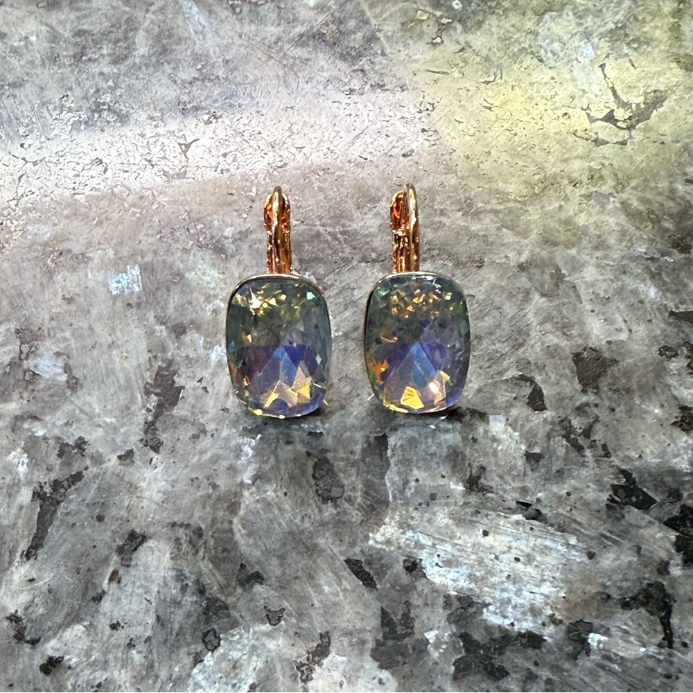 2/$29 or 3/$39 NWOT Blue and Rose Gold Drop Earrings - Picture 4 of 4